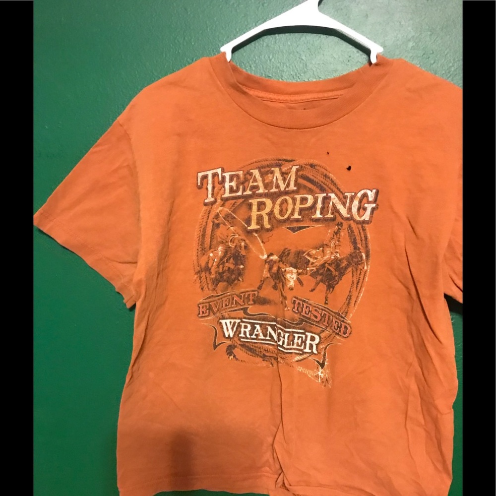 Orange team roping tee